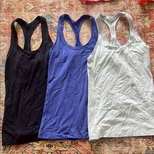 Lululemon Athletica Fitted Blue Tank Top